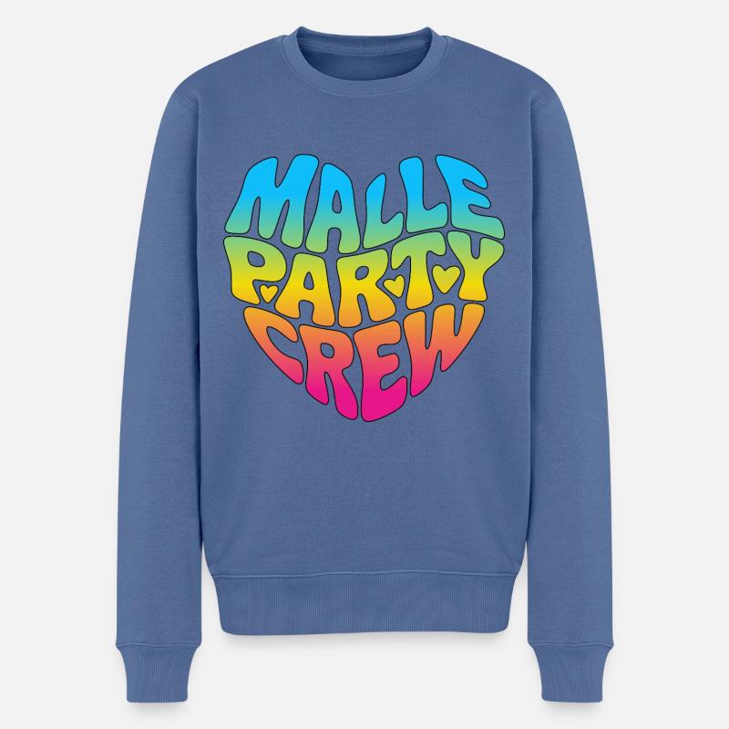Malle Party Crew - Männer Premium Bio Pullover - Taubenblau