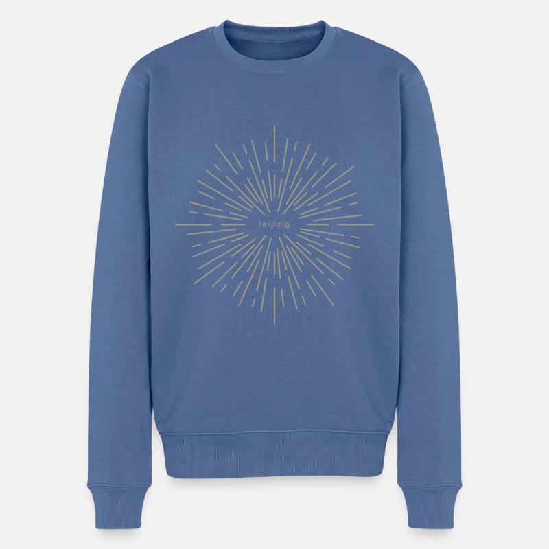 Leipzig — Sunstar - Männer Premium Bio Pullover - Taubenblau