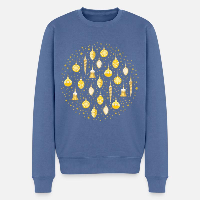 Xmas Galaxy Gold - Männer Premium Bio Pullover - Taubenblau