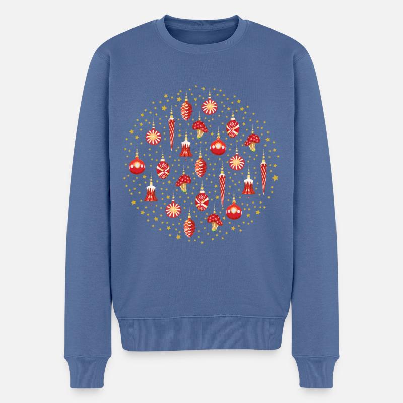 Xmas Galaxy Rot - Männer Premium Bio Pullover - Taubenblau