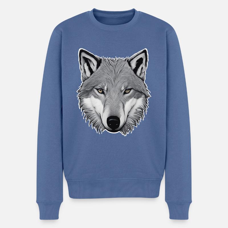 Loup - Pull Premium bio Homme - bleu pigeon
