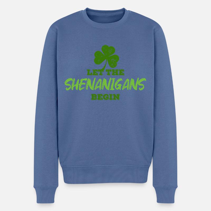 St Patricks Day - Shenanigans - Shamrock - Männer Premium Bio Pullover - Taubenblau