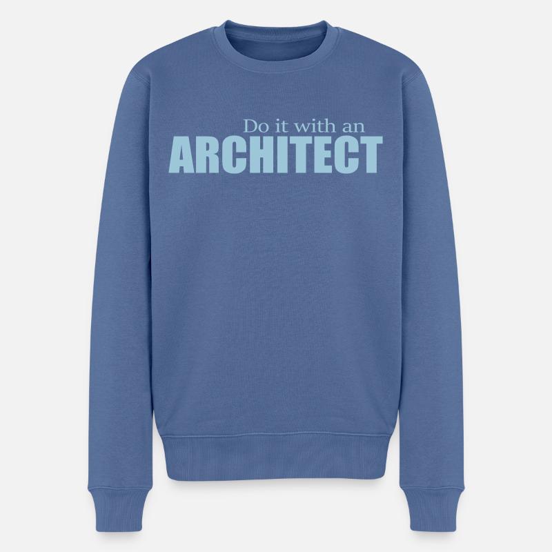 ARCHITECT - Männer Premium Bio Pullover - Taubenblau