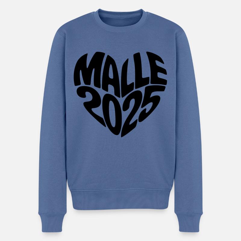Malle 2025 - Männer Premium Bio Pullover - Taubenblau