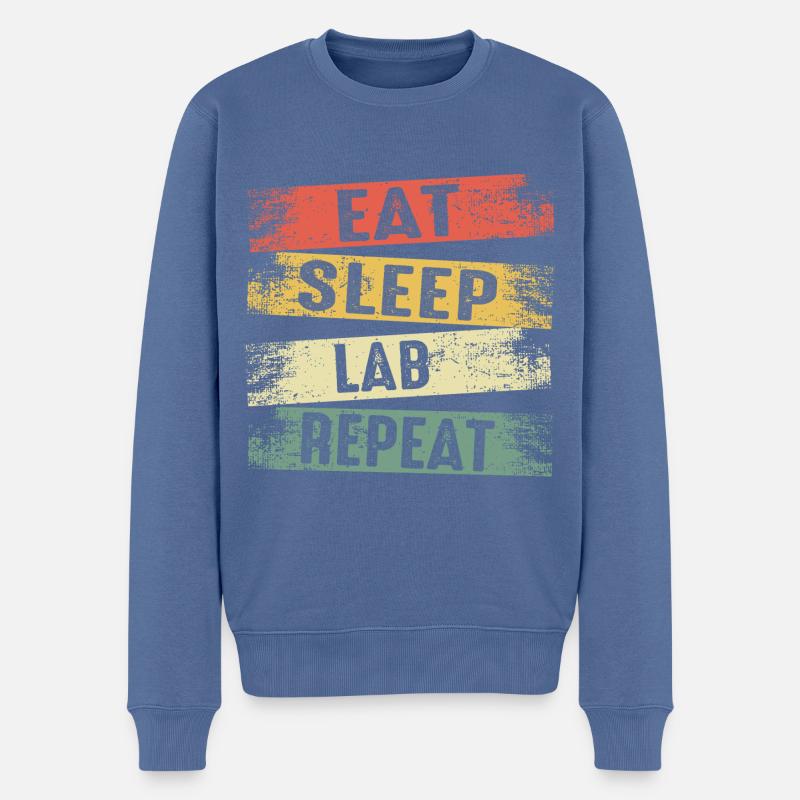 Eat sleep lab repeat - Männer Premium Bio Pullover - Taubenblau
