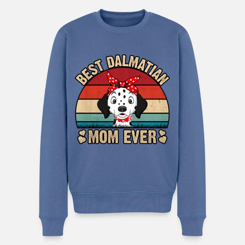Best Dalmatian Mom Ever - Männer Premium Bio Pullover - Taubenblau