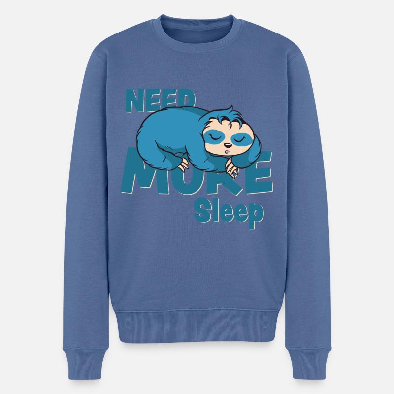 Need More Sleep Faultier - Männer Premium Bio Pullover - Taubenblau