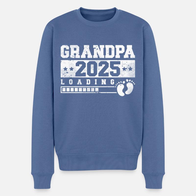 Opa 2025 loading - Männer Premium Bio Pullover - Taubenblau