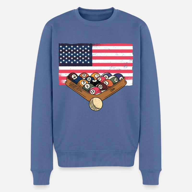 Billard - Pull Premium bio Homme - bleu pigeon