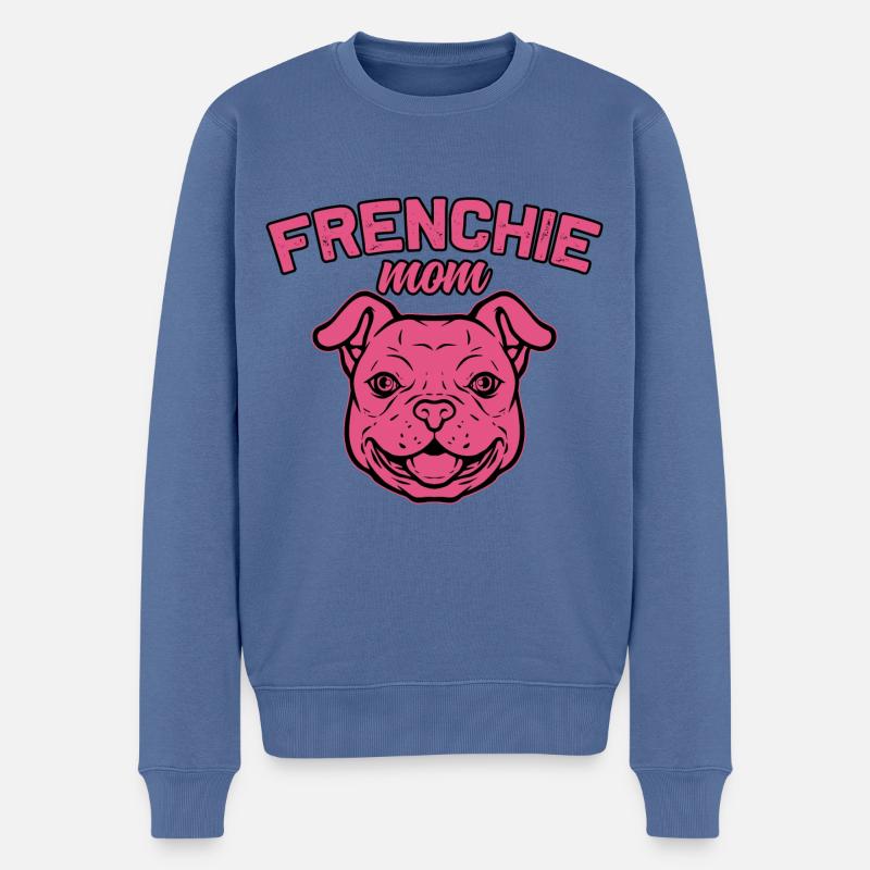 Frenchie Maman - Pull Premium bio Homme - bleu pigeon