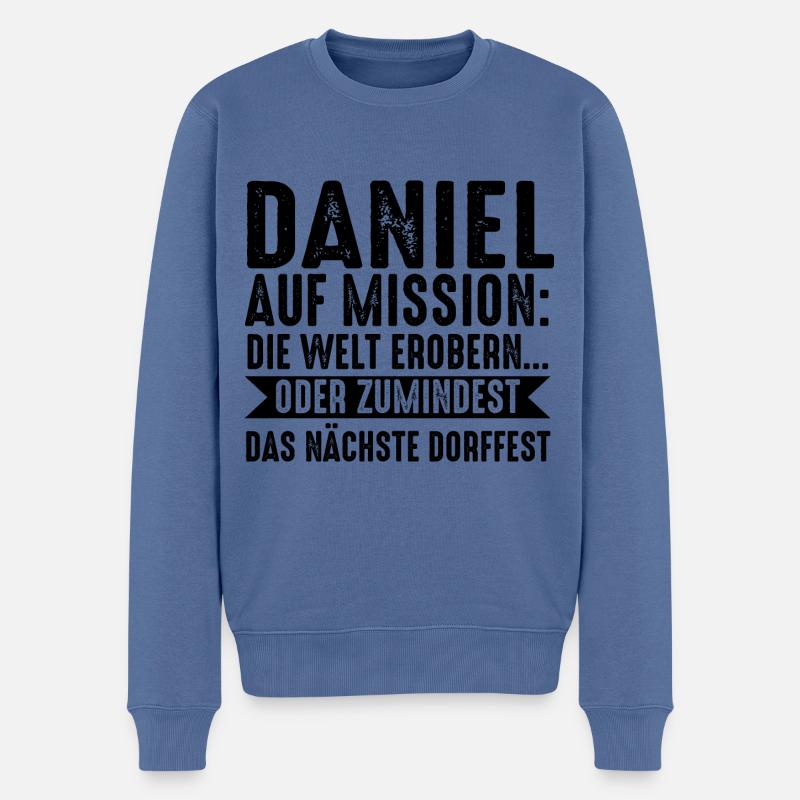 Vorname Daniel - Männer Premium Bio Pullover - Taubenblau