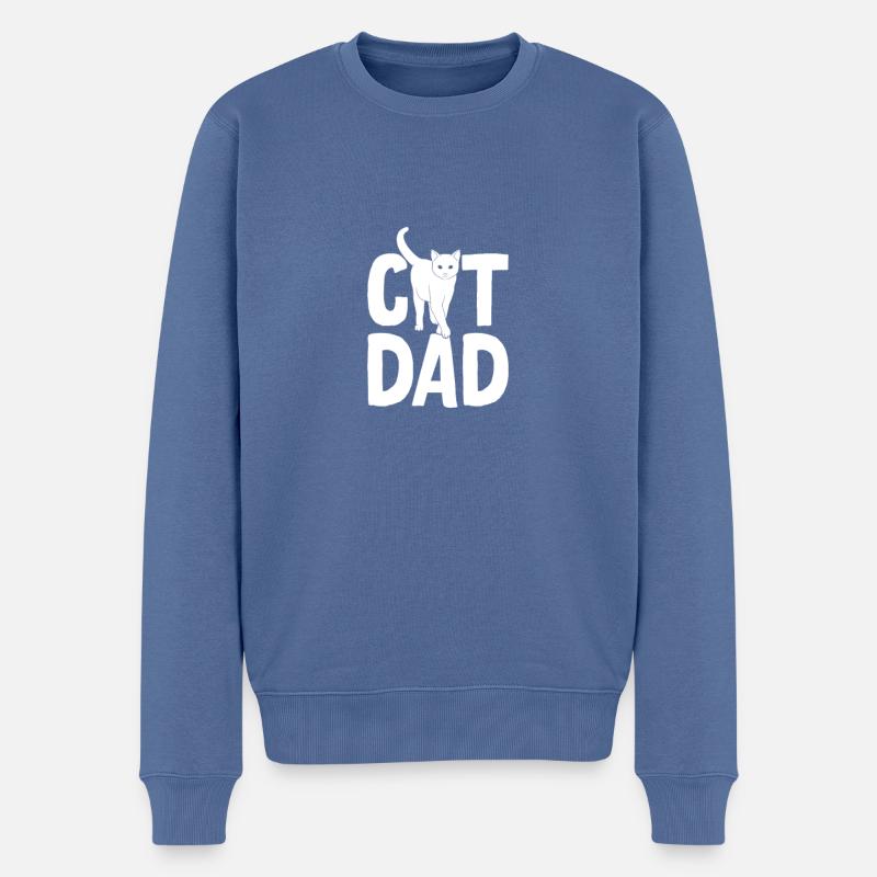Cat Dad - Männer Premium Bio Pullover - Taubenblau