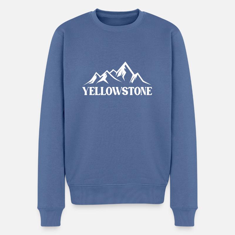 Yellowstone - Männer Premium Bio Pullover - Taubenblau