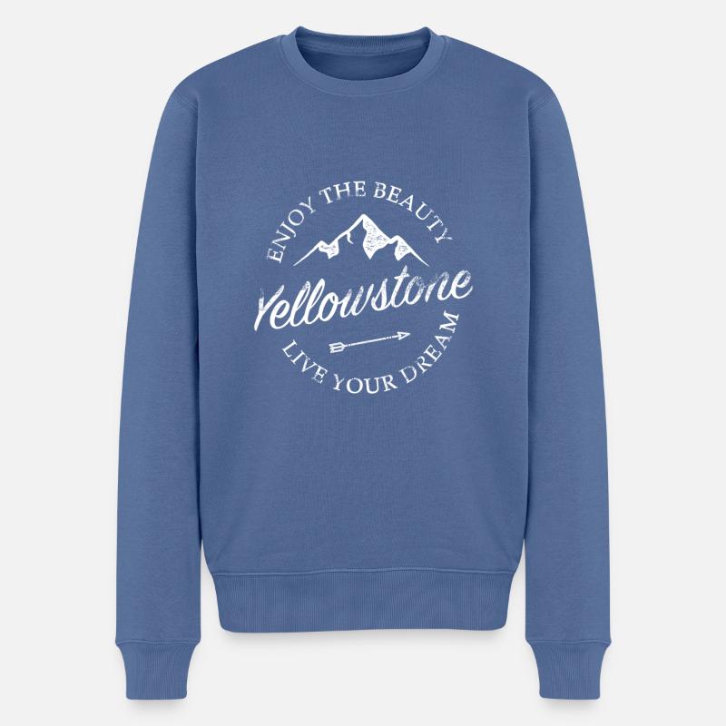 Yellowstone - Pull Premium bio Homme - bleu pigeon
