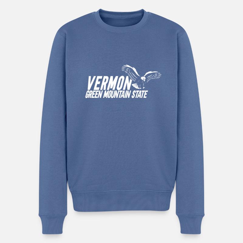Vermont - Männer Premium Bio Pullover - Taubenblau