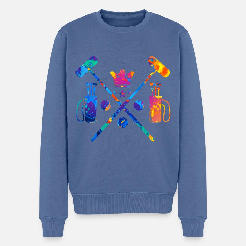 Krocket - Männer Premium Bio Pullover - Taubenblau