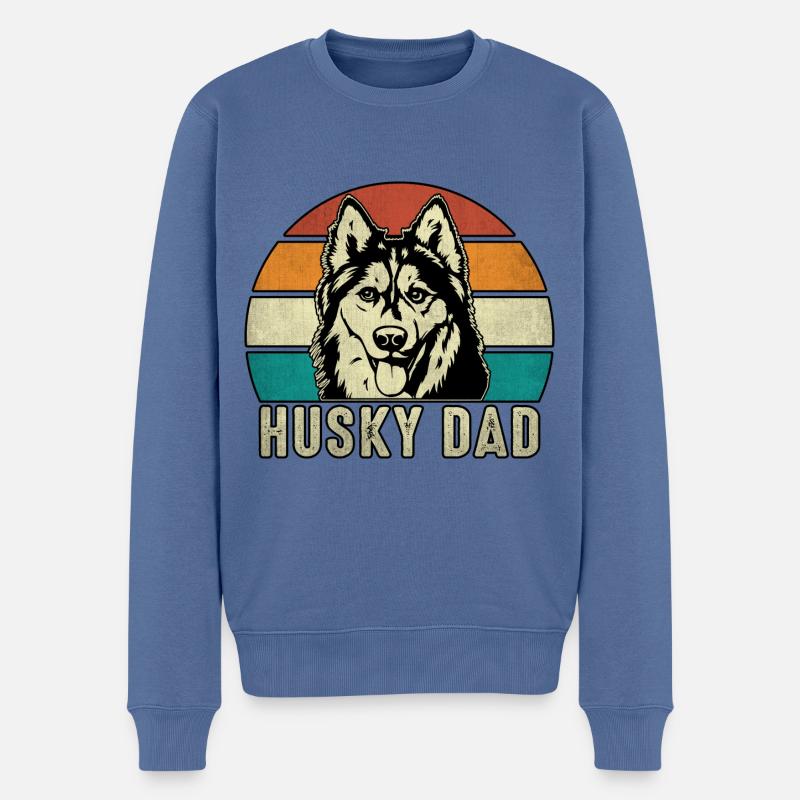 Husky Dad - Männer Premium Bio Pullover - Taubenblau