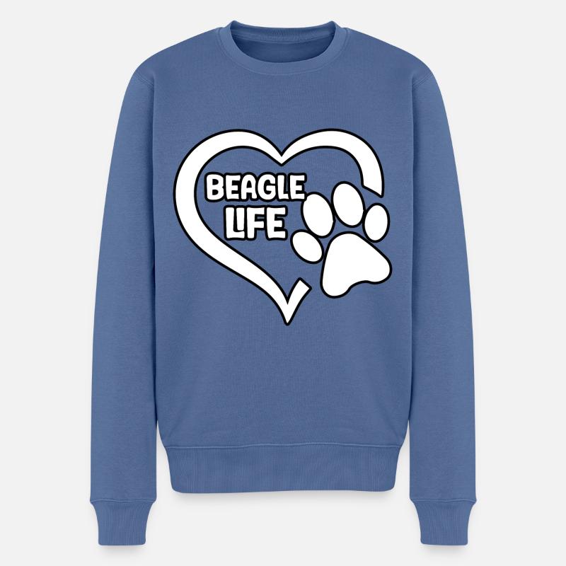 Beagle Life - Männer Premium Bio Pullover - Taubenblau
