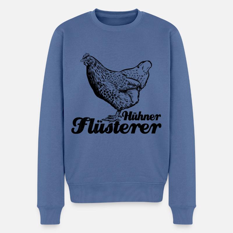 Hühnerflüsterer - Huhn - Hühnerfan - Männer Premium Bio Pullover - Taubenblau