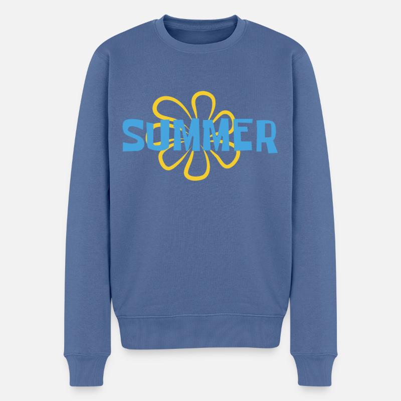 Été - soleil - vacances - bonne humeur - Pull Premium bio Homme - bleu pigeon