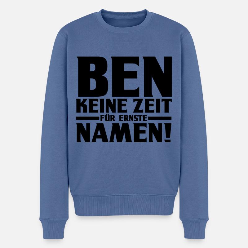 Vorname Ben - Männer Premium Bio Pullover - Taubenblau