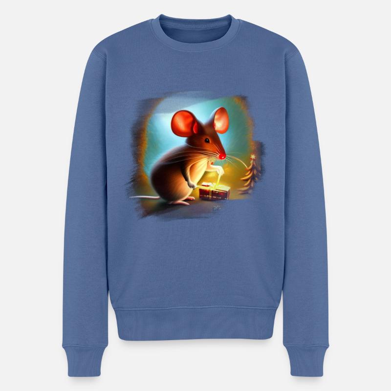 Souris de Noël - Pull Premium bio Homme - bleu pigeon