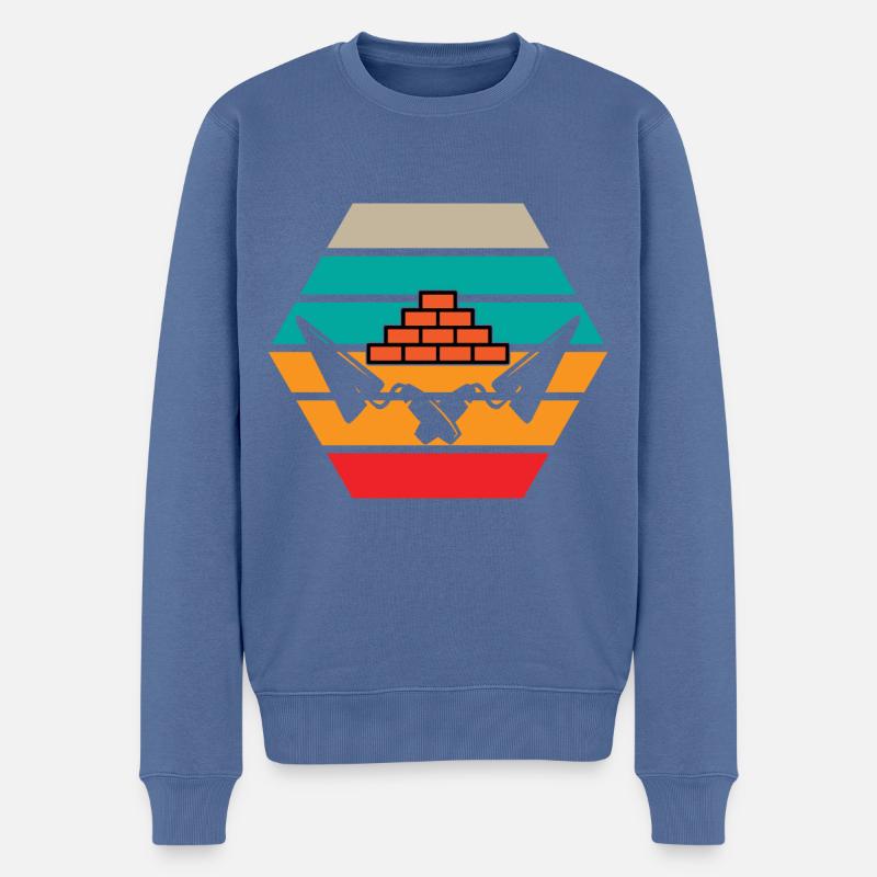 Maurer Retro - Männer Premium Bio Pullover - Taubenblau