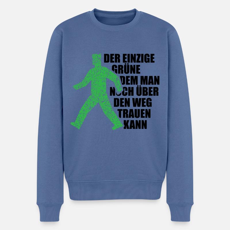 Der einzige Grüne dem man über den Weg trauen kann - Männer Premium Bio Pullover - Taubenblau