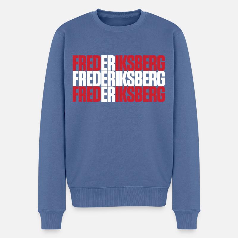 Frederiksberg Danemark Drapeau - Pull Premium bio Homme - bleu pigeon