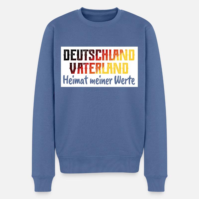 Deutschland - Heimat - Werte - Heimatliebe - Männer Premium Bio Pullover - Taubenblau