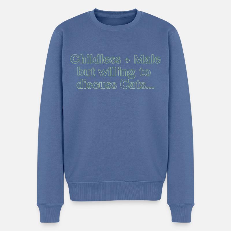 Childless+ Male... - Männer Premium Bio Pullover - Taubenblau