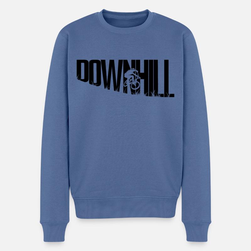 Descente noir - Pull Premium bio Homme - bleu pigeon