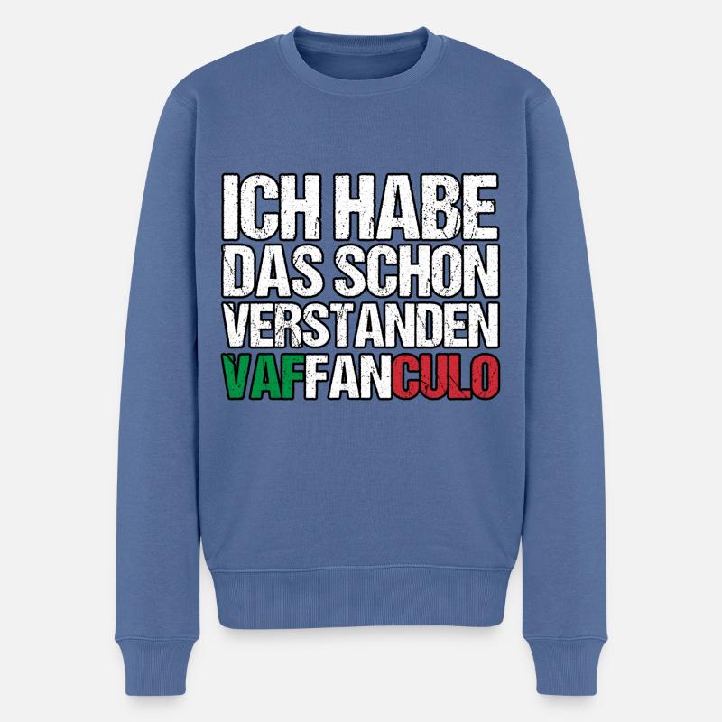 Italien Italiener Vaffanculo - Männer Premium Bio Pullover - Taubenblau