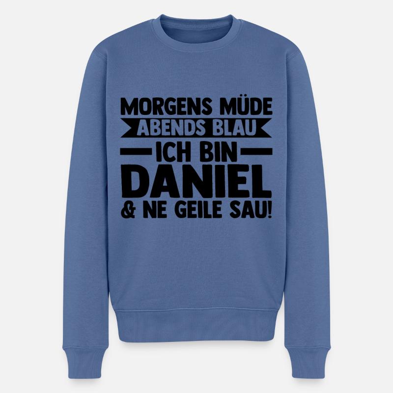 Vorname Daniel - Männer Premium Bio Pullover - Taubenblau
