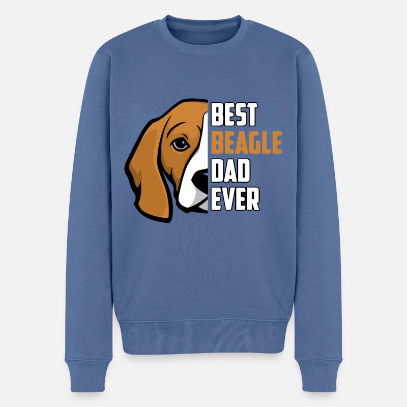 Best Beagle Dad ever - Männer Premium Bio Pullover - Taubenblau