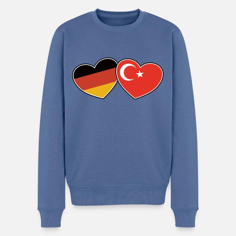 Amitié germano-turque - Cadeau - Pull Premium bio Homme - bleu pigeon
