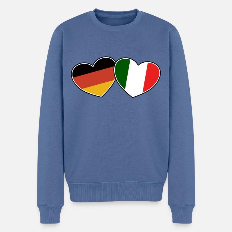 Deutsch Italienische Freundschaft - Geschenk - Männer Premium Bio Pullover - Taubenblau