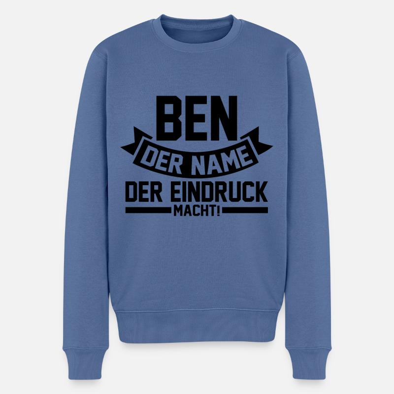 Vorname Ben - Männer Premium Bio Pullover - Taubenblau