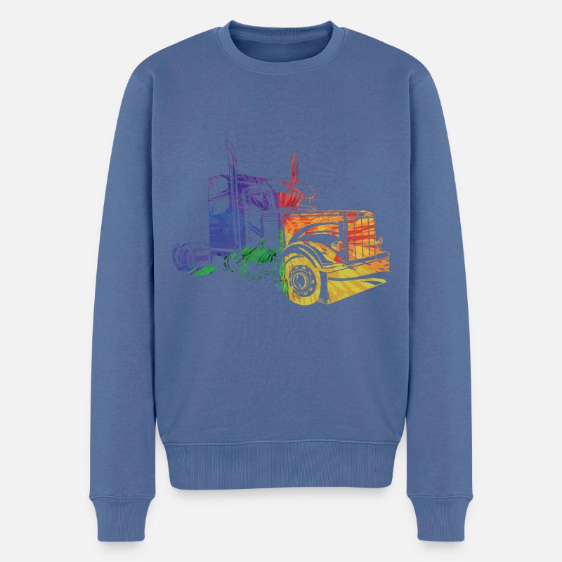 Camion Camion Rétro Amour - Pull Premium bio Homme - bleu pigeon