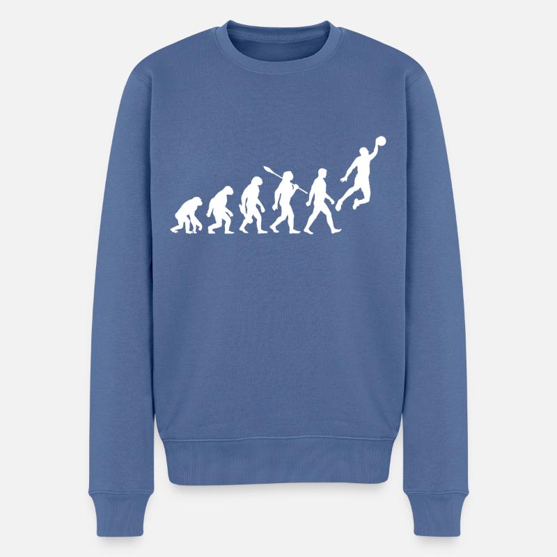 Evolution Basketball - Basket Layer - Men's Premium Organic Jumper - stone blue