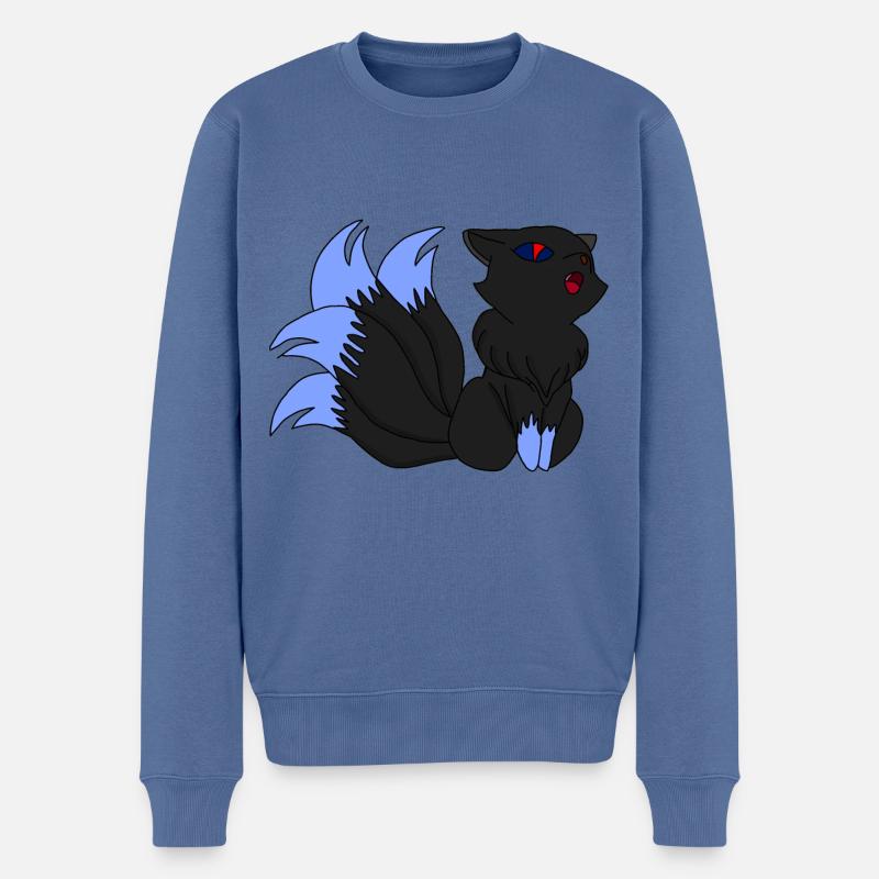 Dark Kitsune / Idée cadeau - Pull Premium bio Homme - bleu pigeon