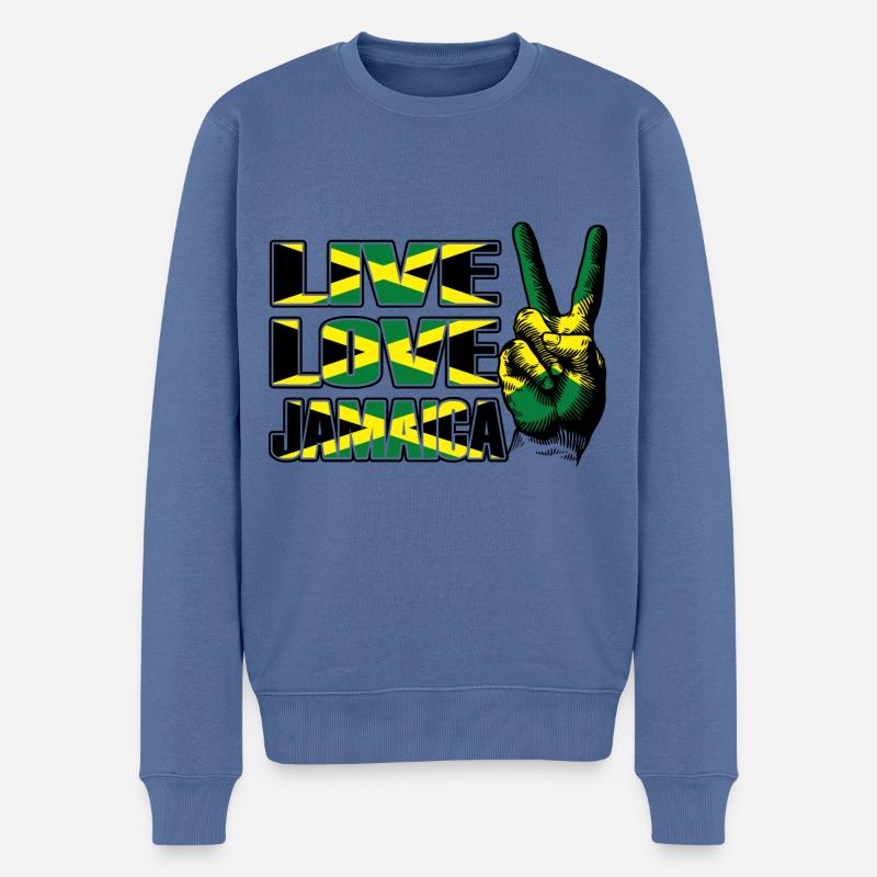 Jamaika Jamaica - Männer Premium Bio Pullover - Taubenblau