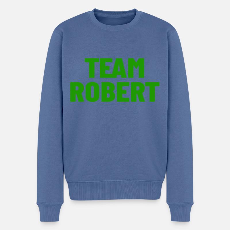 Team Robert - Männer Premium Bio Pullover - Taubenblau
