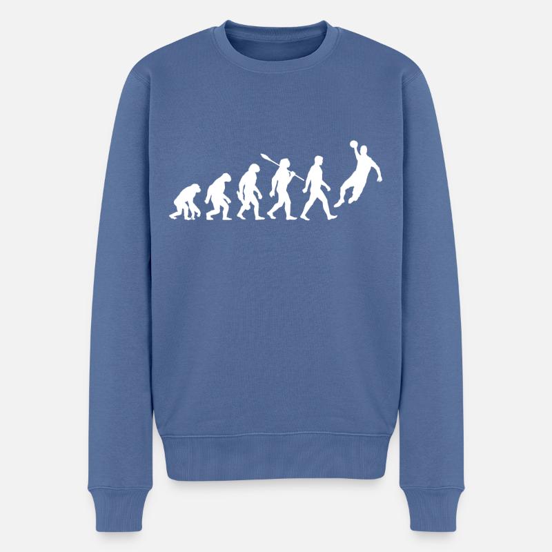 Evolution - Handball - Handball Spieler - Männer Premium Bio Pullover - Taubenblau