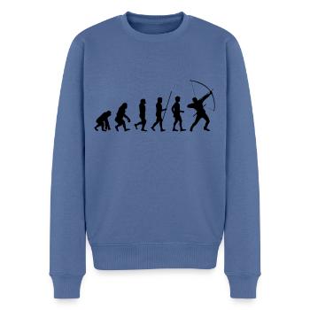 Bogenschütze Bogen Schütze Evolution schwarz - Männer Premium Bio Pullover - Taubenblau - Vorne - Nico (187cm)