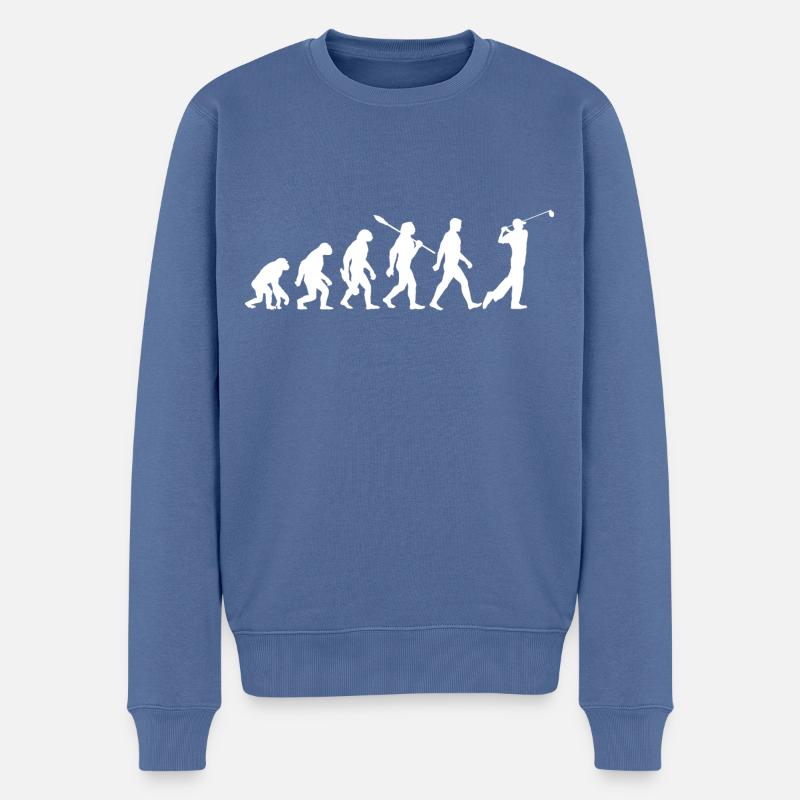Evolution Golf - Golfer - Men's Premium Organic Jumper - stone blue
