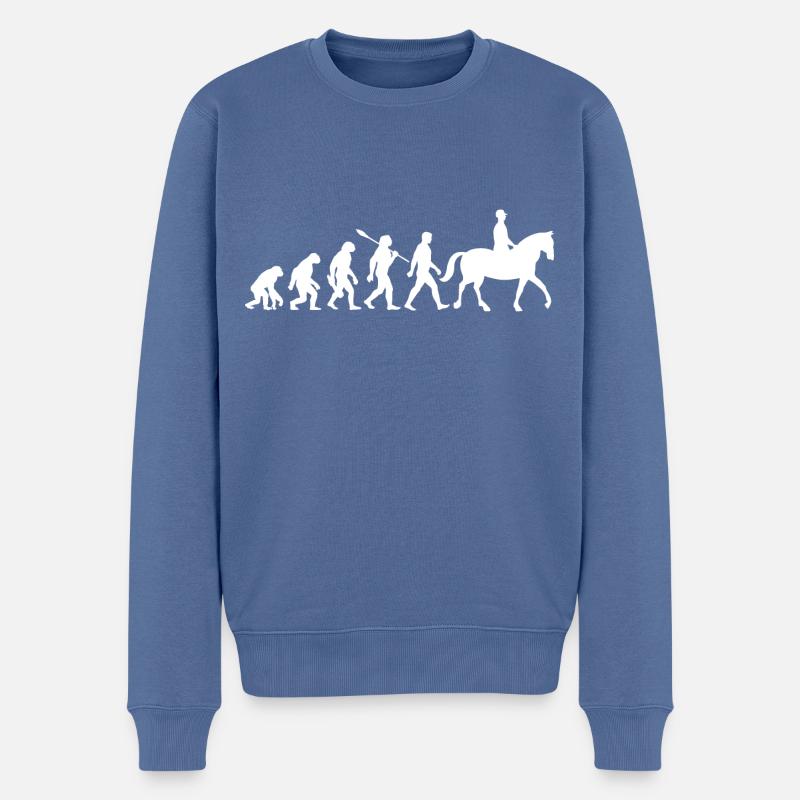 Evolution Riding - Chevaux - Dressage - Pull Premium bio Homme - bleu pigeon