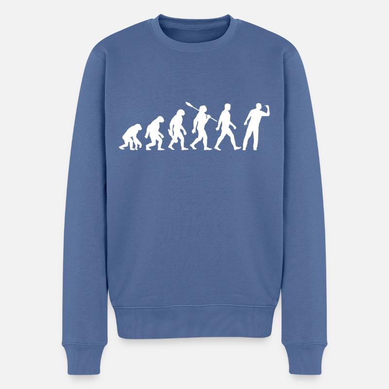 Evolution - Darter - Dartspieler - Darts - Männer Premium Bio Pullover - Taubenblau