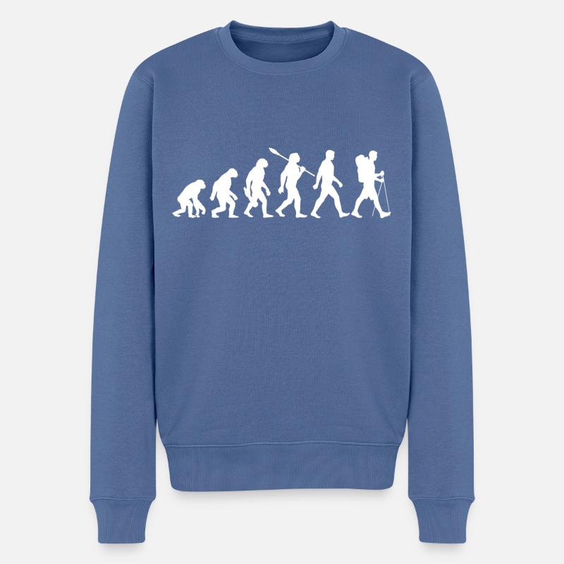 Evolution - Randonnée - Randonnée - Trekking - Pull Premium bio Homme - bleu pigeon