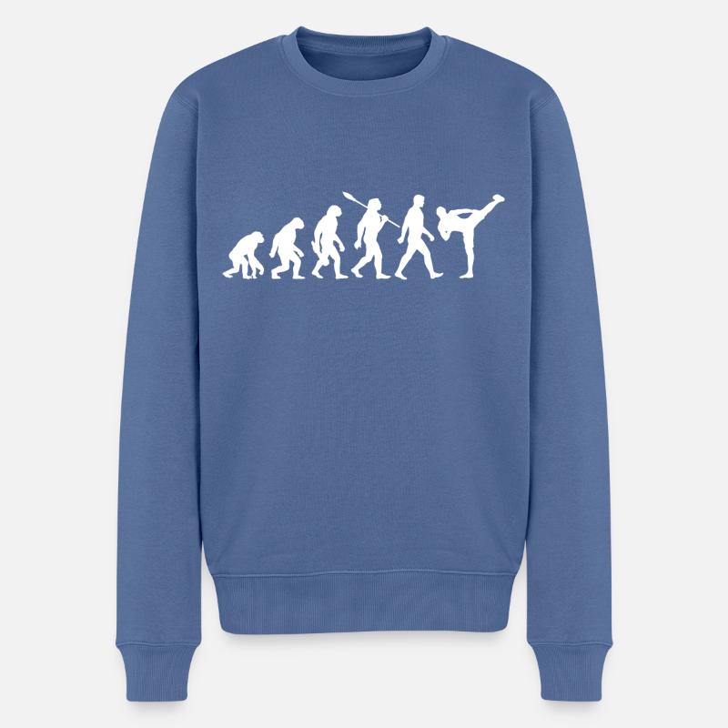 Evolution - MMA - Arts Martiaux - Pull Premium bio Homme - bleu pigeon